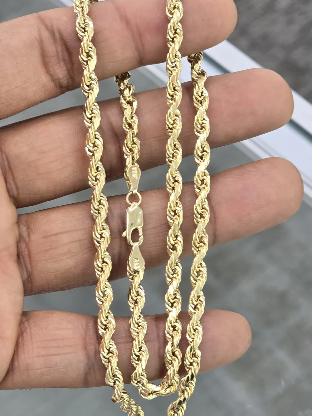 10k Real Gold Rope Chain 4mm 20 Inches